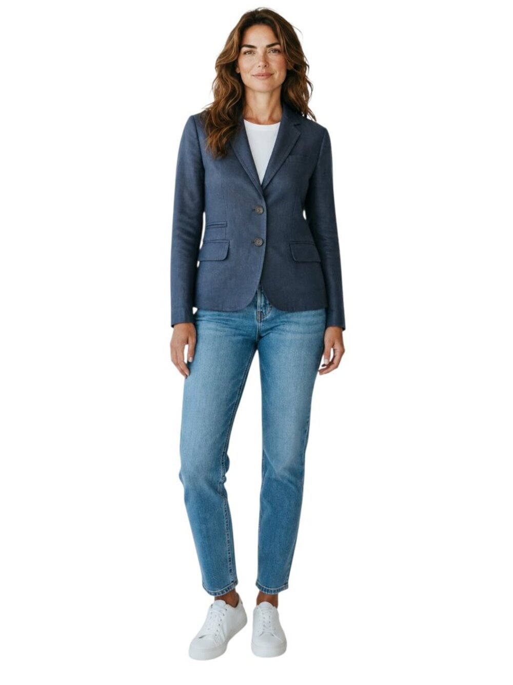 J. Crew 100% Linen Schoolboy Navy Blue Blazer